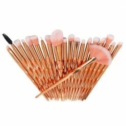 LORETA 20pcs Rose Gold Makeup Brush Set 24HR OVERNIGHT COLLECTION