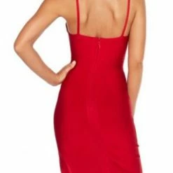 LORETA Slit Dress | Red Clothing