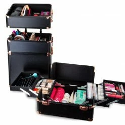 LORETA Beauty Trolley - Black/Rose Gold