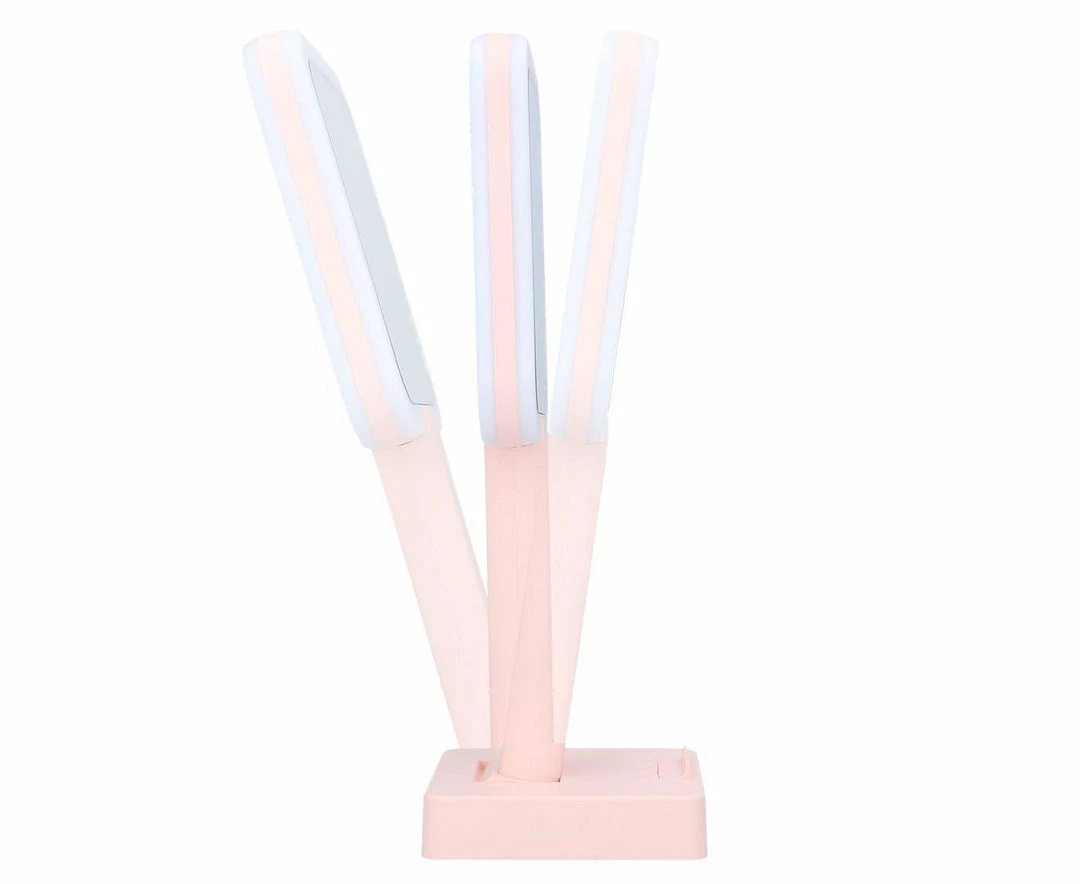 LORETA Rechargeable Handheld LED Mirror W/ Rotating Base - Pink 24HR OVERNIGHT COLLECTION 5 LORETA Rechargeable Handheld LED Mirror W/ Rotating Base - Pink 24HR OVERNIGHT COLLECTION