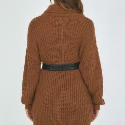LORETA Turtleneck Knit Dress (Mocha)