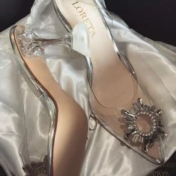 LORETA Shoes Crystal Star Clear Heels