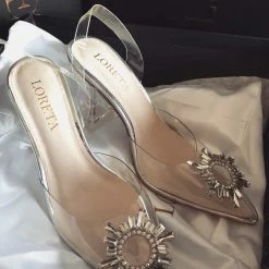 LORETA Shoes Crystal Star Clear Heels