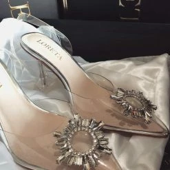 LORETA Shoes Crystal Star Clear Heels