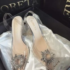 LORETA Shoes Crystal Star Clear Heels