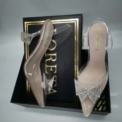 LORETA Crystal Butterfly Clear Heels Shoes