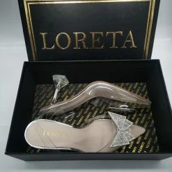 LORETA Crystal Butterfly Clear Heels Shoes