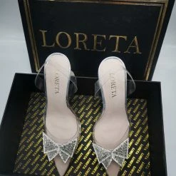 LORETA Crystal Butterfly Clear Heels Shoes