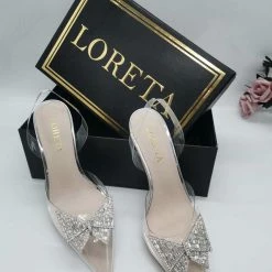LORETA Crystal Butterfly Clear Heels Shoes