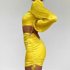 LORETA Yellow Citrus Dress