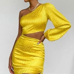 LORETA Yellow Citrus Dress