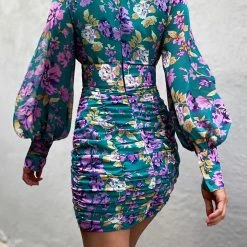 LORETA Electric Turquoise & Purple Dress