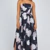 LORETA Floral Print Strapless Maxi Dress
