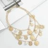 LORETA 24HR OVERNIGHT COLLECTION Multi Gold Coin & Cream Pearl Necklace
