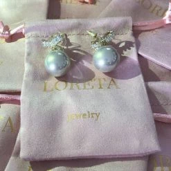 LORETA Pearl Crystal Bow Earrings