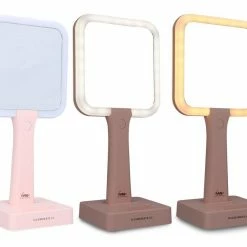 LORETA Rechargeable Handheld LED Mirror W/ Rotating Base - Pink 24HR OVERNIGHT COLLECTION 9 LORETA Rechargeable Handheld LED Mirror W/ Rotating Base - Pink 24HR OVERNIGHT COLLECTION