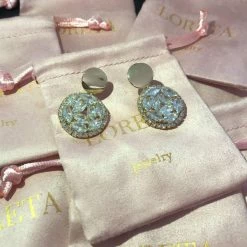 LORETA 24HR OVERNIGHT COLLECTION Round Crystal Drop Down Earrings