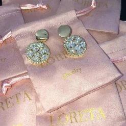 LORETA 24HR OVERNIGHT COLLECTION Round Crystal Drop Down Earrings