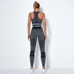 LORETA Ash: Black & Gray Activewear Clothing