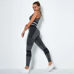 LORETA Ash: Black & Gray Activewear Clothing