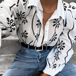 LORETA Phoebe Blouse/Shirt (White And Black) Clothing