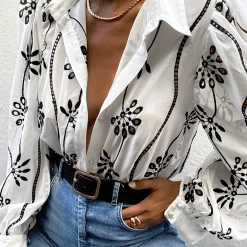 LORETA Phoebe Blouse/Shirt (White And Black) Clothing