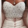 LORETA Pearl Bustier Corset Encrusted With Crystals