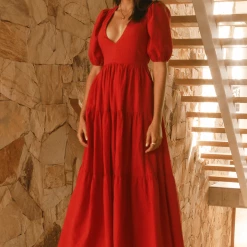 LORETA Emma Dress - Red Clothing