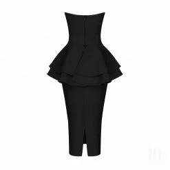 LORETA Marilyn Ruffle Dress (Black) 8 LORETA Marilyn Ruffle Dress (Black)