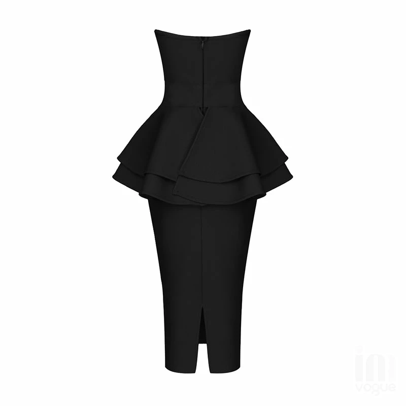 LORETA Marilyn Ruffle Dress (Black) 5 LORETA Marilyn Ruffle Dress (Black)