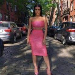 LORETA Dazzling Raspberry - 2 Piece Set (Pink) Clothing