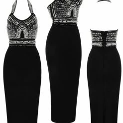 LORETA Dubai Pearls Dress (Black) Clothing