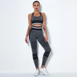 LORETA Ash: Black & Gray Activewear Clothing