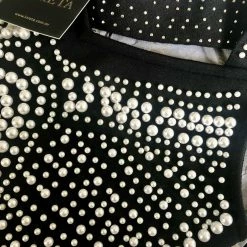 LORETA Dubai Pearls Dress (Black) Clothing