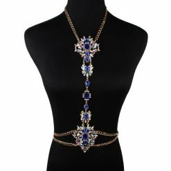 LORETA Blue Bodychain Necklace 24HR OVERNIGHT COLLECTION