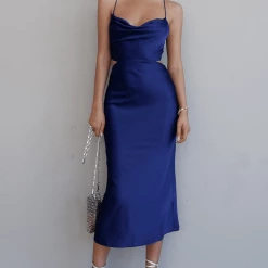 LORETA Clothing Doli Navy Slip Dress