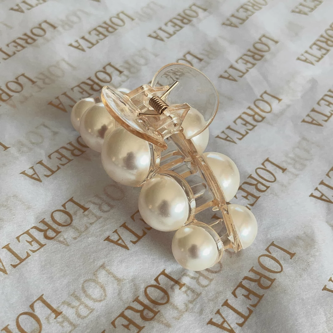 LORETA XL Pearl Hair Claw Clip 24HR OVERNIGHT COLLECTION 6 LORETA XL Pearl Hair Claw Clip 24HR OVERNIGHT COLLECTION