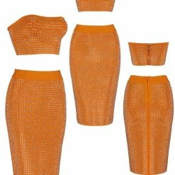 LORETA Dazzling Apricot - 2 Piece Set (Orange) Clothing