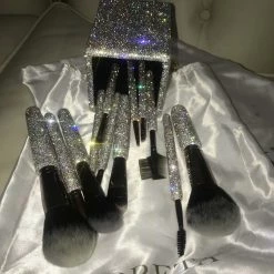 LORETA Crystallized Crystal 12 Piece Brush Set & Cup Holder
