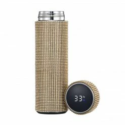 LORETA Crystal Thermos With Smart Temperature Display (Yellow Gold) 24HR OVERNIGHT COLLECTION