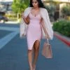 LORETA Slit Dress | Blush Pink