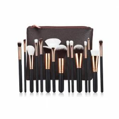 LORETA 15Pcs Rose Gold Makeup Brush Set With Bag 24HR OVERNIGHT COLLECTION