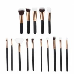 LORETA 15Pcs Rose Gold Makeup Brush Set With Bag 24HR OVERNIGHT COLLECTION