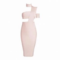 LORETA Madly Dress | Shimmer Rose Nude Clothing