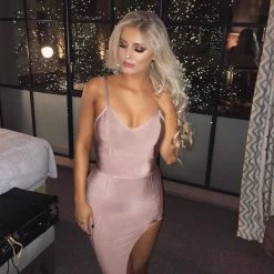 LORETA Slit Dress | Coffee