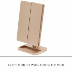 LORETA 24HR OVERNIGHT COLLECTION XL Rose Gold 3-Way Makeup Mirror W/ LED Lights - Rose Gold