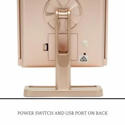 LORETA 24HR OVERNIGHT COLLECTION XL Rose Gold 3-Way Makeup Mirror W/ LED Lights - Rose Gold