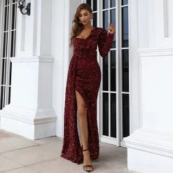 LORETA Lumi Evening Gown (Burgundy)