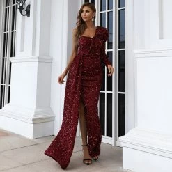 LORETA Lumi Evening Gown (Burgundy)