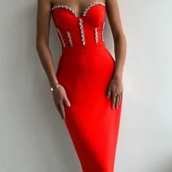 LORETA Persian Dress (Red) Clothing